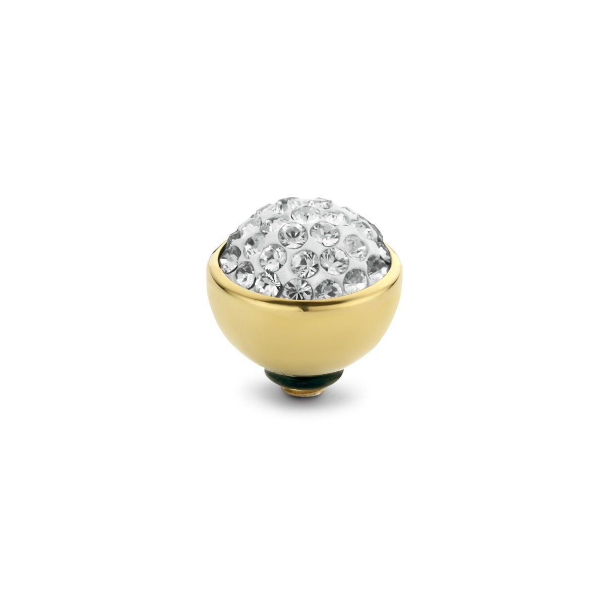 TM74 Twisted Shiny Steentje 6 en 8mm, Diameter: 6mm, Kleur: Goudkleur, Kleur steen: Crystal