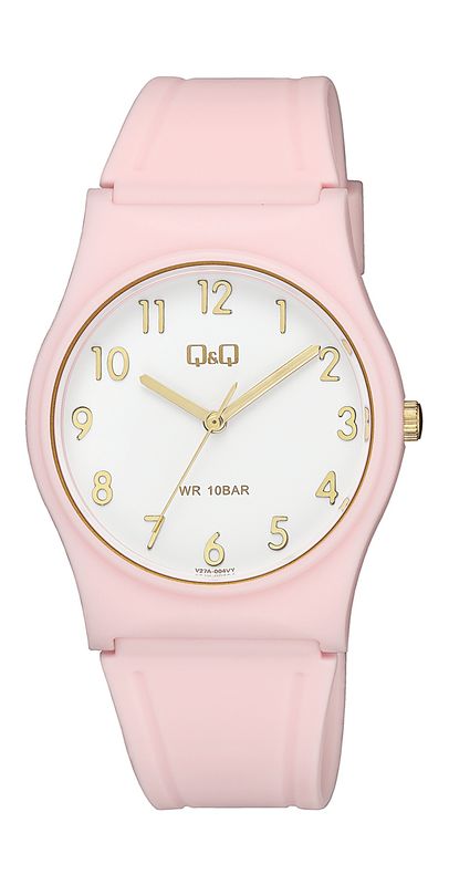 Q&amp;Q dames/tiener horloge lichtroze plastic band V27A-004VY