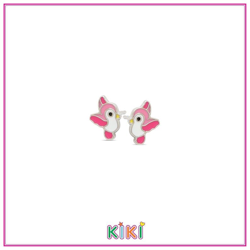 Kinder oorbel roze vogeltjes