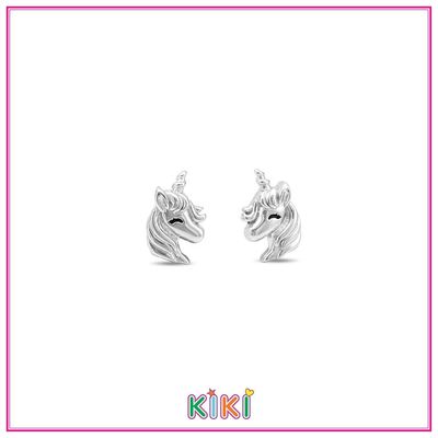 Kinder oorbel zilver paardje