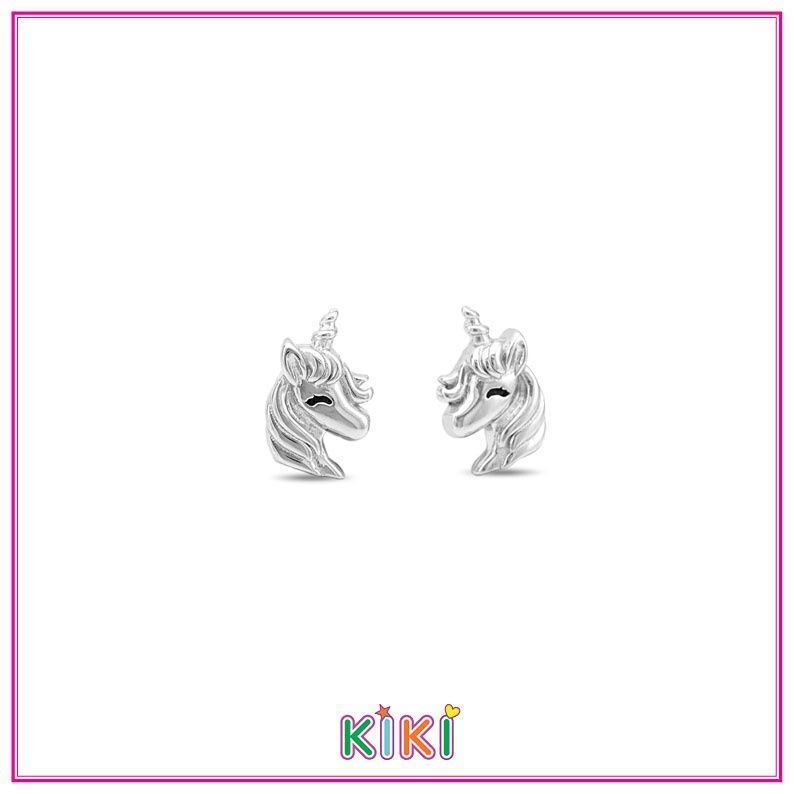 Kinder oorbel zilver paardje