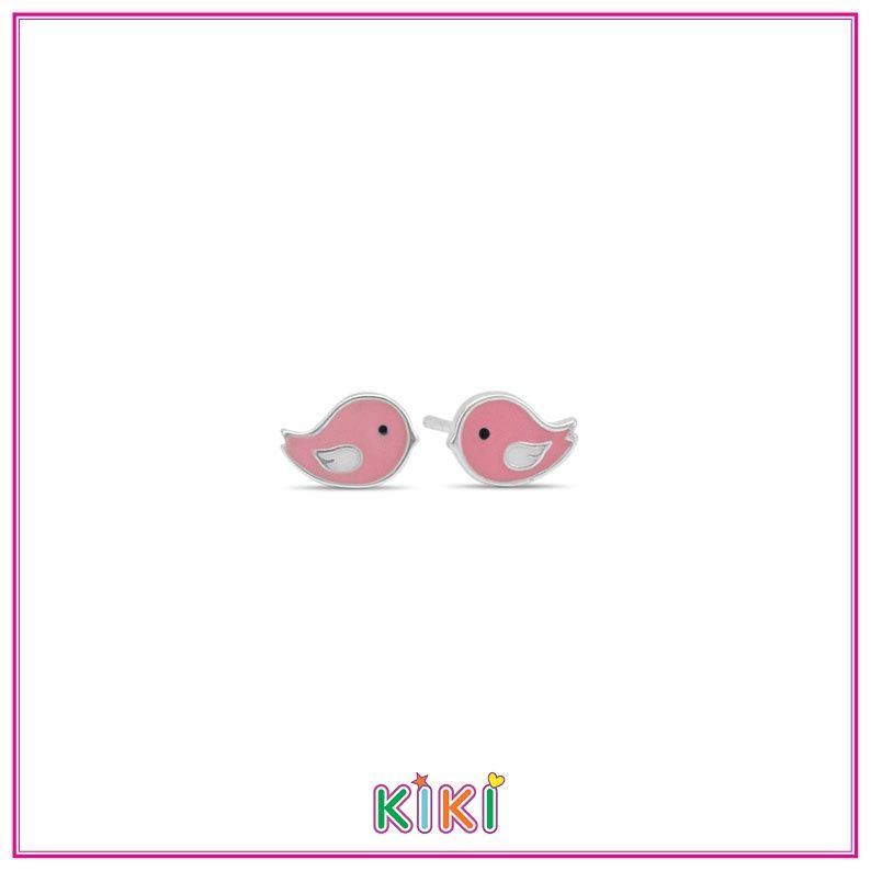 Kinder oorbel roze schattige vogel