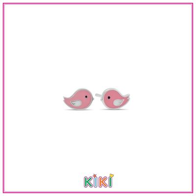 Kinder oorbel roze schattige vogel