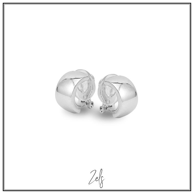 Brede basic klapoorbellen verzilvert