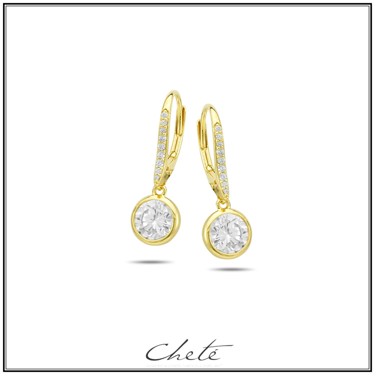 Oorbellen brisuresluiting met zirconium hangertje