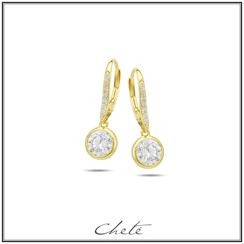 Oorbellen brisuresluiting met zirconium hangertje