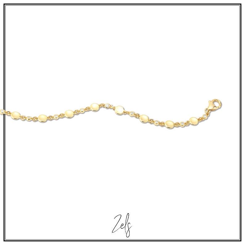 Elegante armband met platte rondjes en zirconium