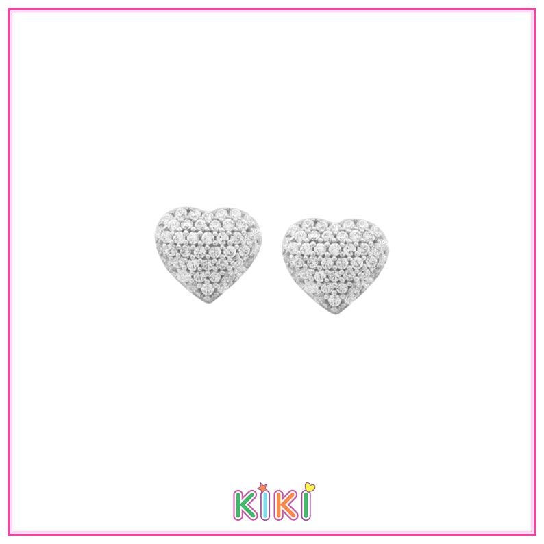 Hartjes oorbellen, volledig bezet met fonkelende zirkonia&#39;s