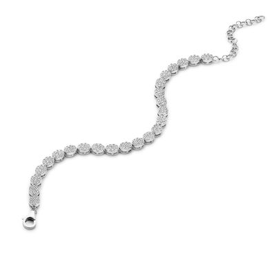 Zilveren armband met schitterende pavé-gezette elementen