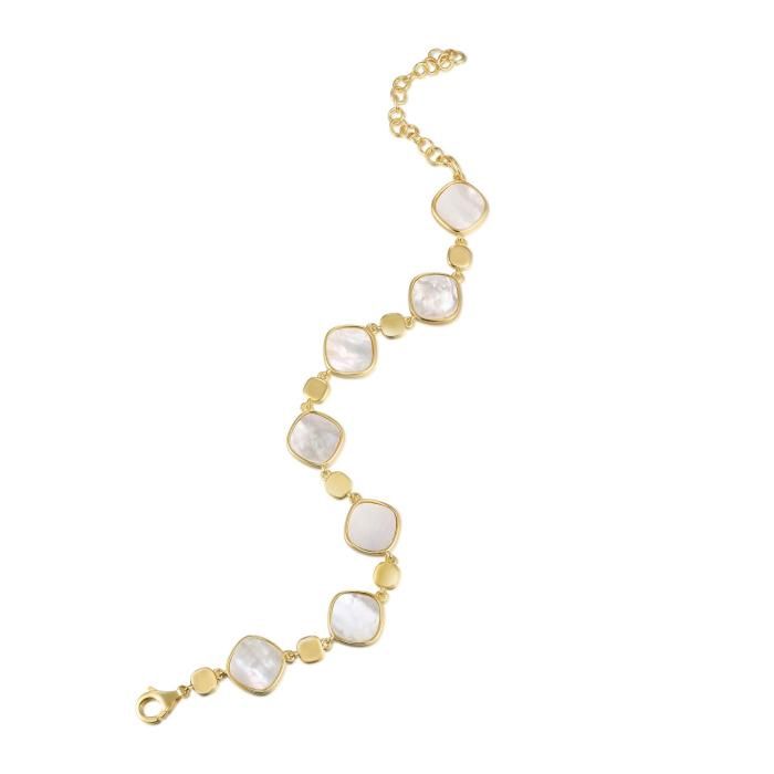 Elegante armband met tijdloze vierkante parelmoer schakels