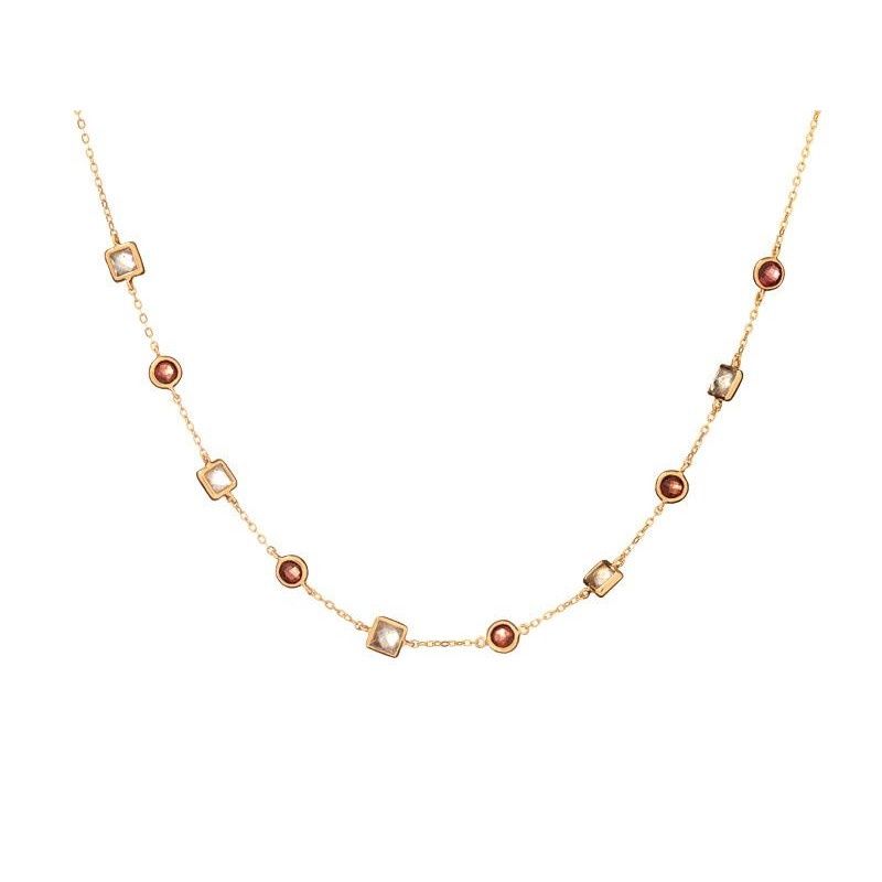 Ketting met granaat en labradoriet.