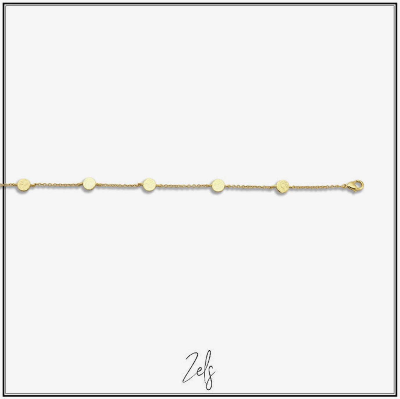 Armband met subtiele matte ronde plaatjes, elegant en minimalistisch