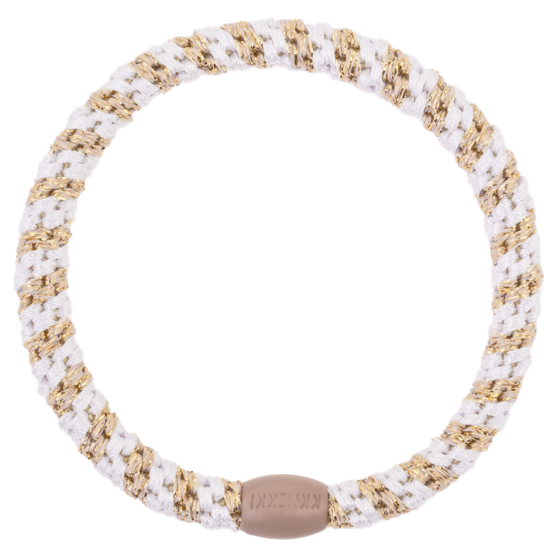 KKNEKKI Slim white-beige glitter stripe - DUN