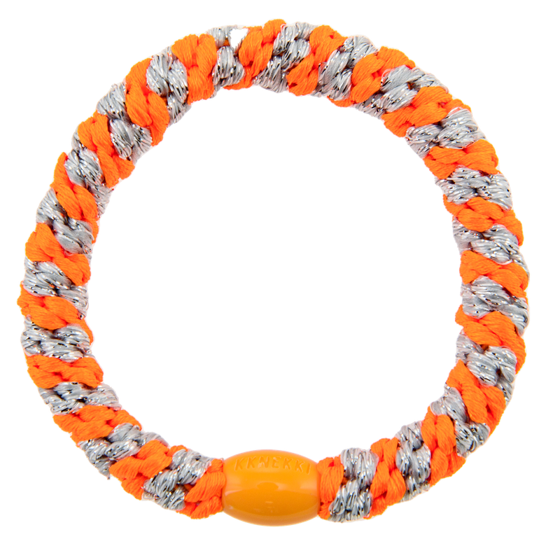 KKNEKKI Neon orange silver glitter Stripe