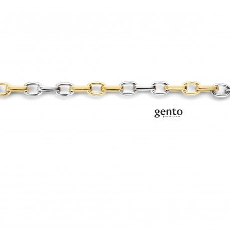 Stijlvolle bi-color schakelketting in edelstaal met duurzame PVD-afwerking.