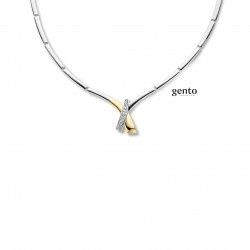Elegante bi-color collier met subtiele CZ-accenten, tijdloze eye-catcher.