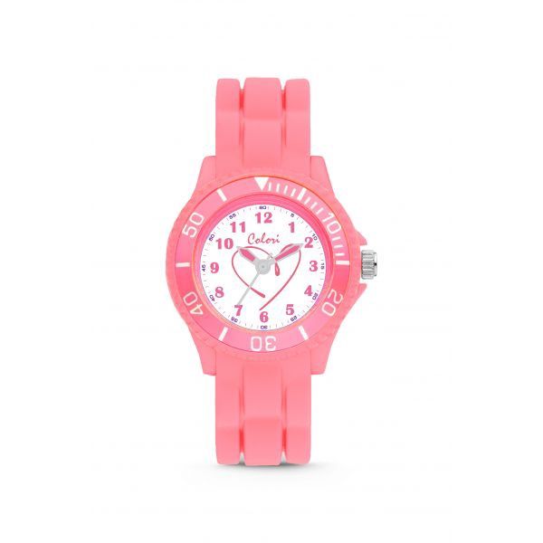 Kinderhorloge roze met hartje