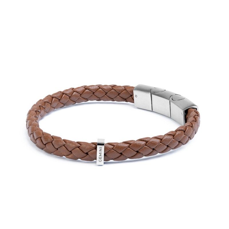 Herenarmband UNA light brown O44, Maat: XXL