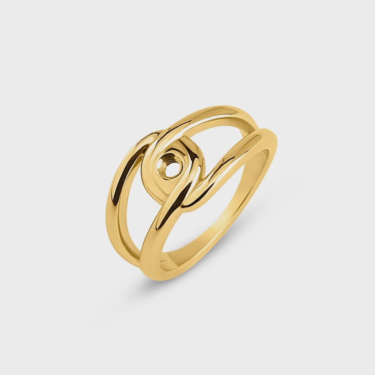 Twisted Tori ring, Kleur: Goudkleur, Maat: 48