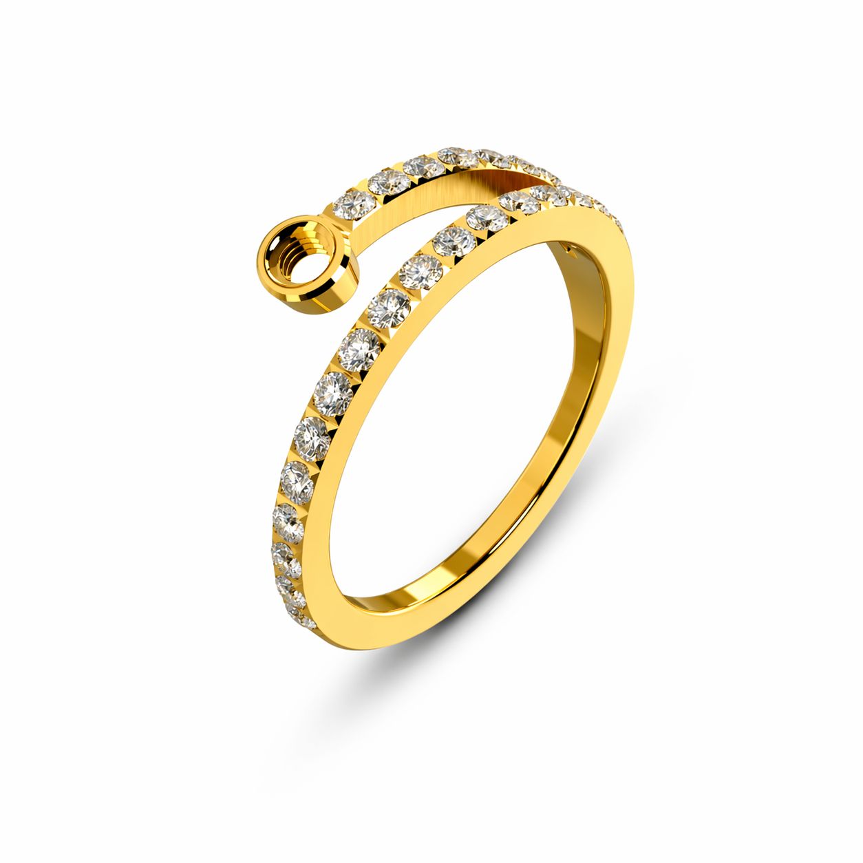 Twisted Tamina CZ, Kleur metaal: Goudkleur, Maat: 48