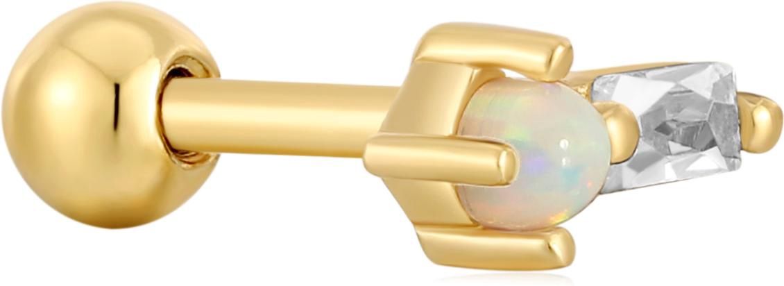 GOLD KYOTO OPAL SPARKLE BARBELL SINGLE EARRING