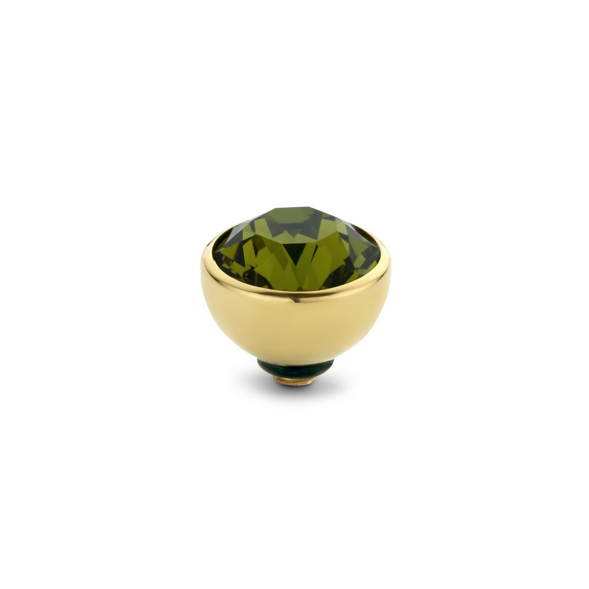 Twisted basic Cz 8mm, Kleur: Goud, Kleur steen: Olive