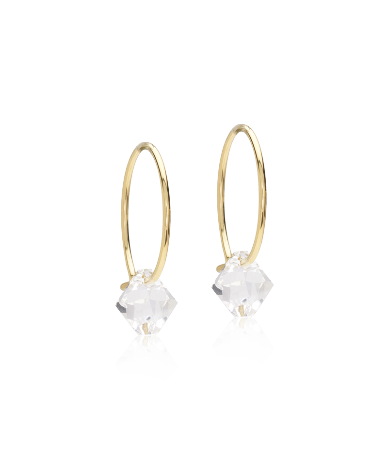 Creool golden titanium 14 mm ring bicone 6 mm crystal