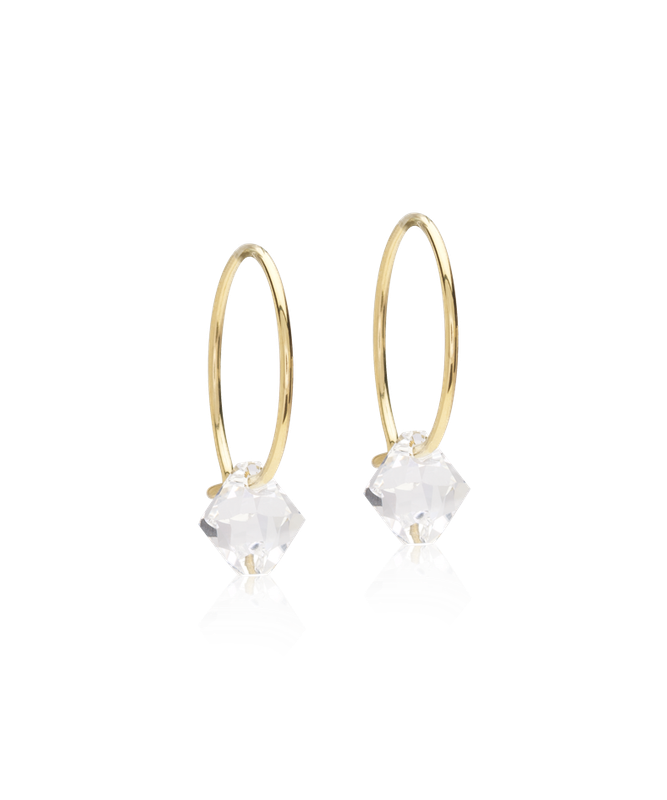 Creool golden titanium 14 mm ring bicone 6 mm crystal