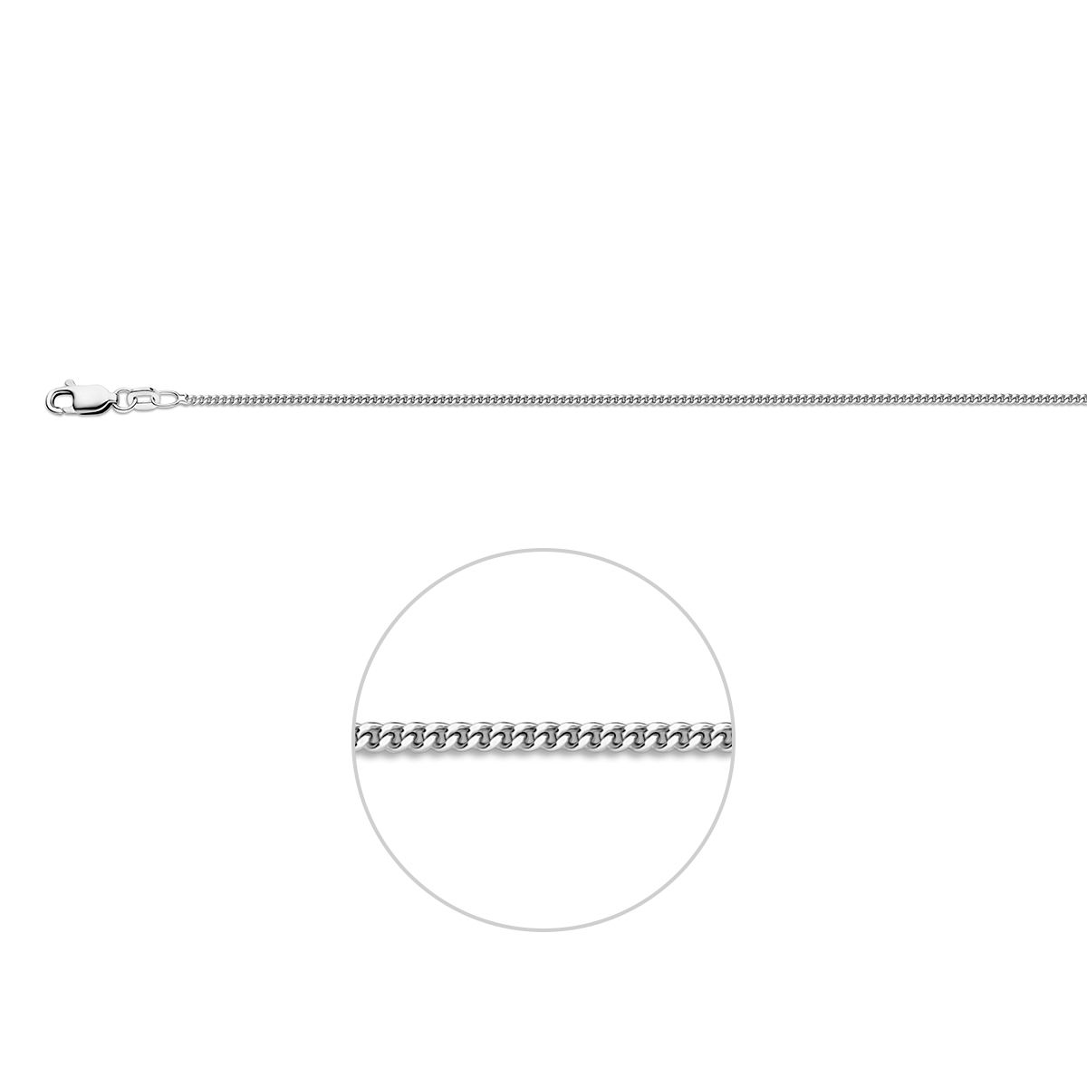 Collier gourmette 4 zijdes geslepen 1,4 mm 36 + 4 cm