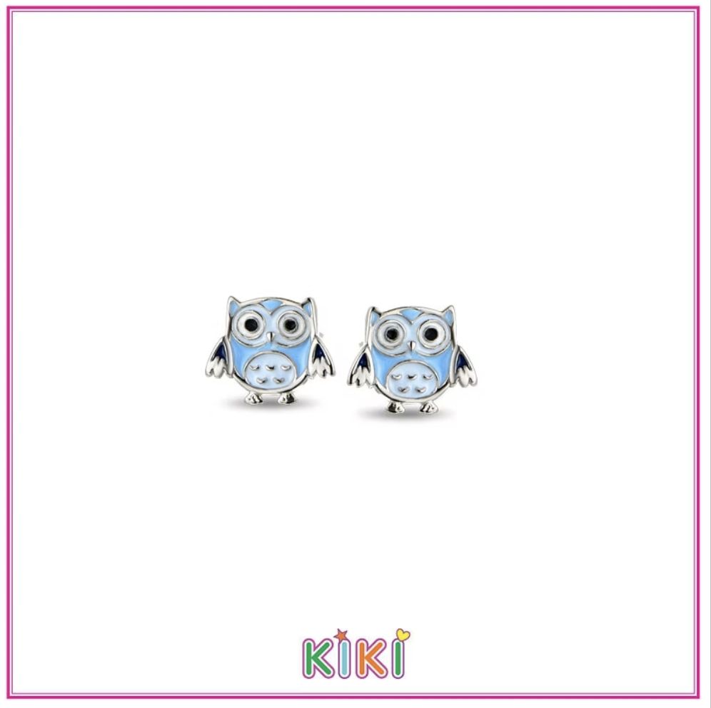 Schattige oorbellen met blauw uiltje.