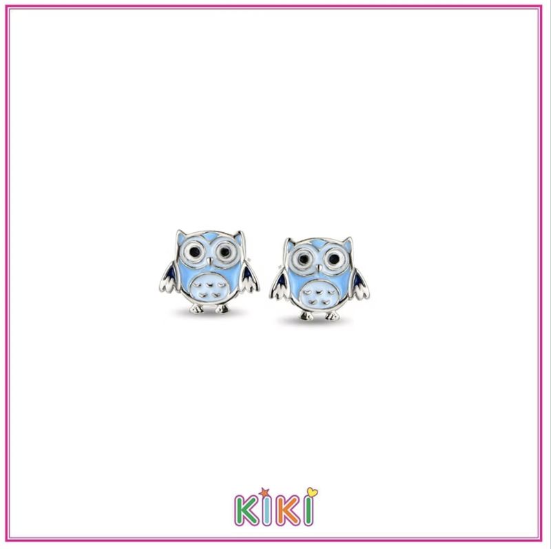 Schattige oorbellen met blauw uiltje.