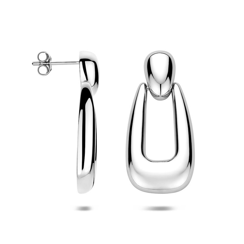 Oorhangers zilver open druppelvormig 32,5mm