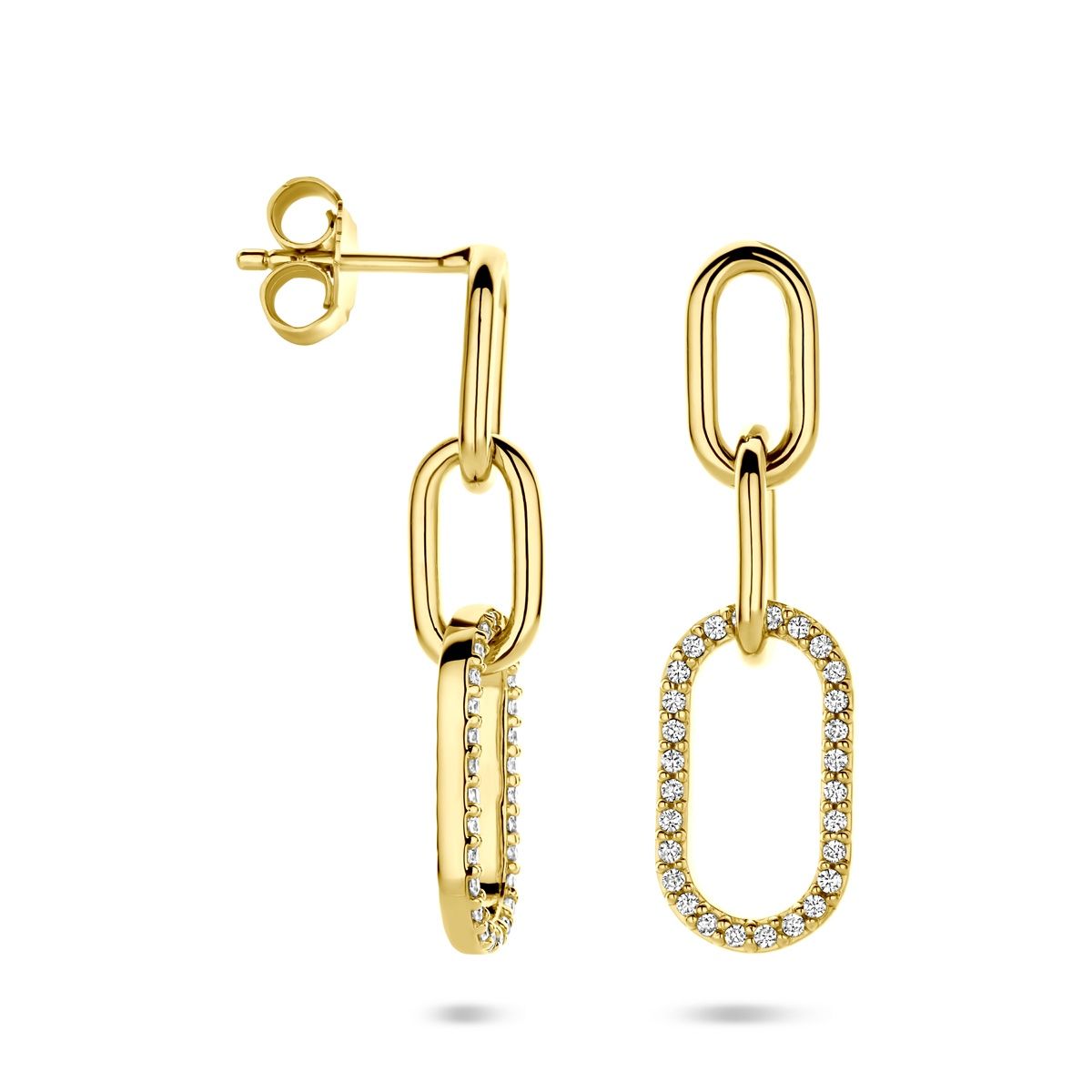 Oorhangers, schakels met zirkonia