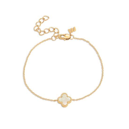 FB33 Friends Juniper armband, Kleur: Goudkleur, Kleur steen: Yellow Shell