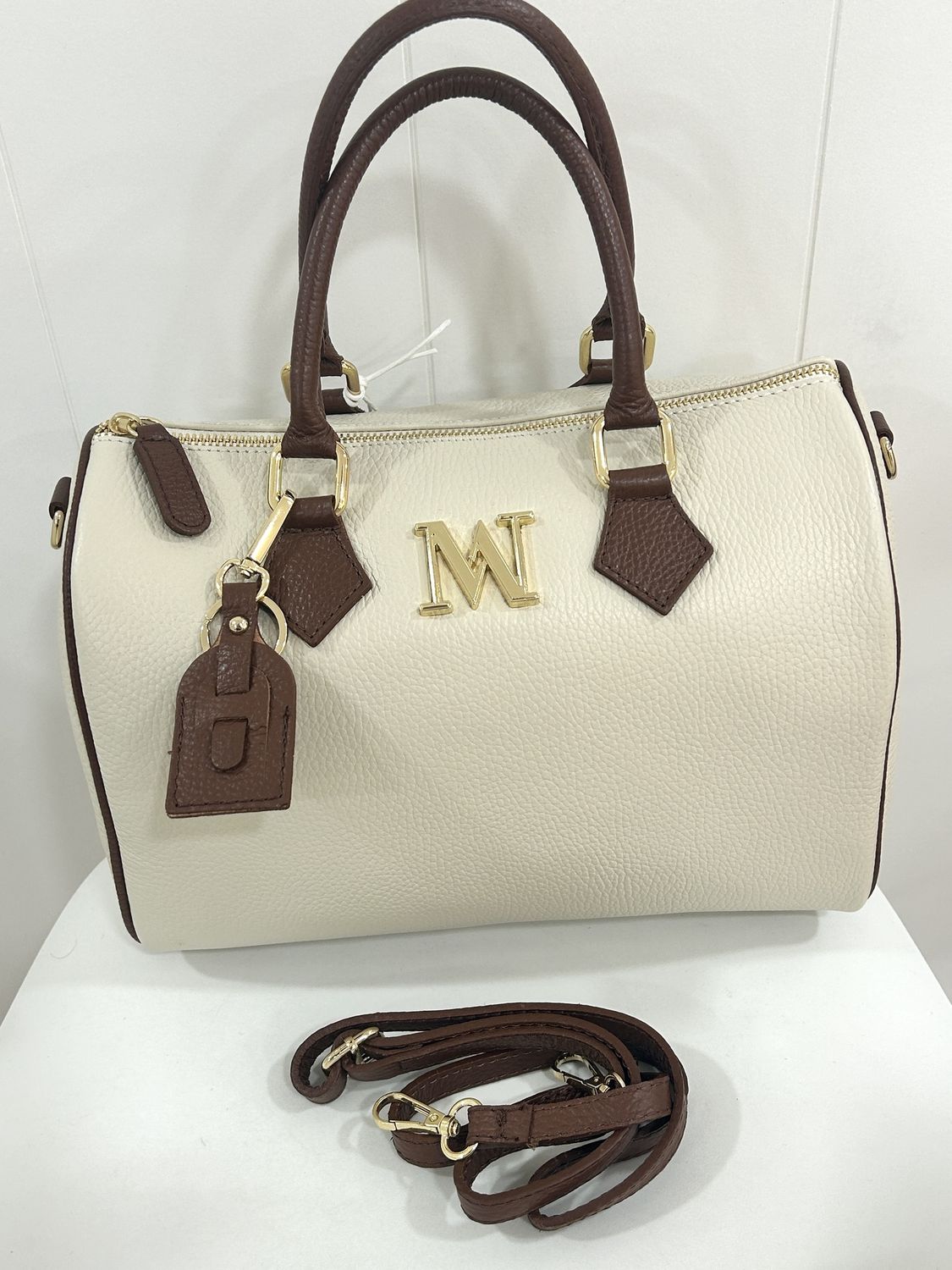 Handtas 'Zita Ecru/Choco'