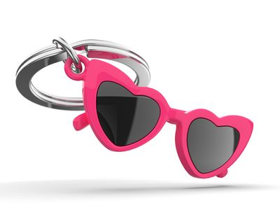 3D Sleutelhanger retro hartjes zonnebril