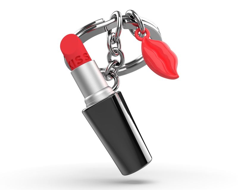 3D Sleutelhanger Lipstick met lippen