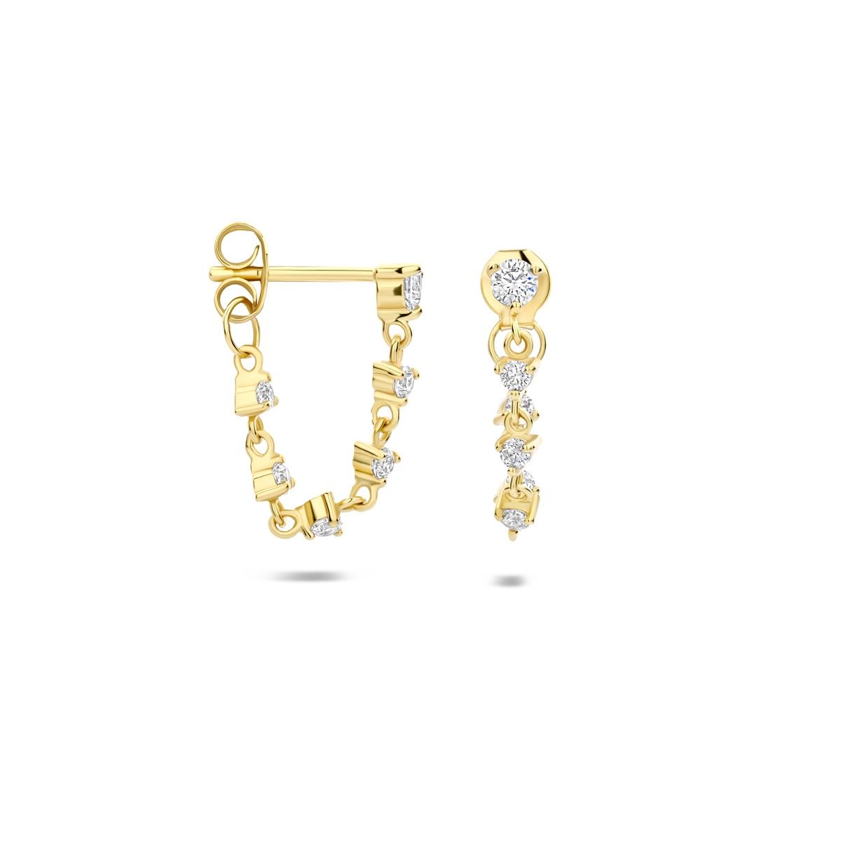 Oorhangers met speelse hanger en zirkonia