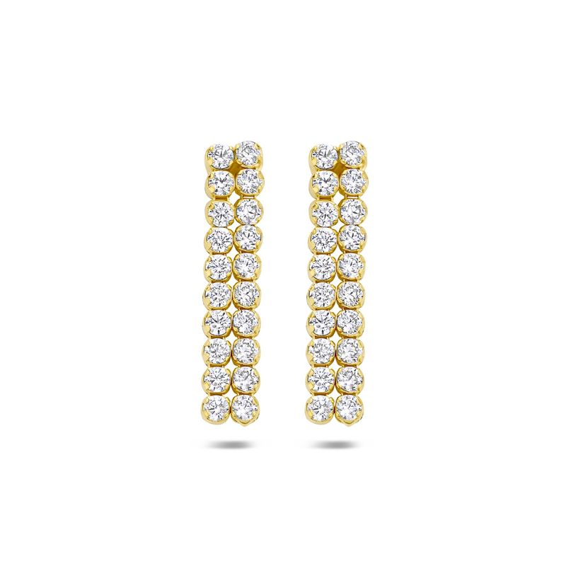 Oorhangers met dubbele rij hangende zirkonia 24 mm