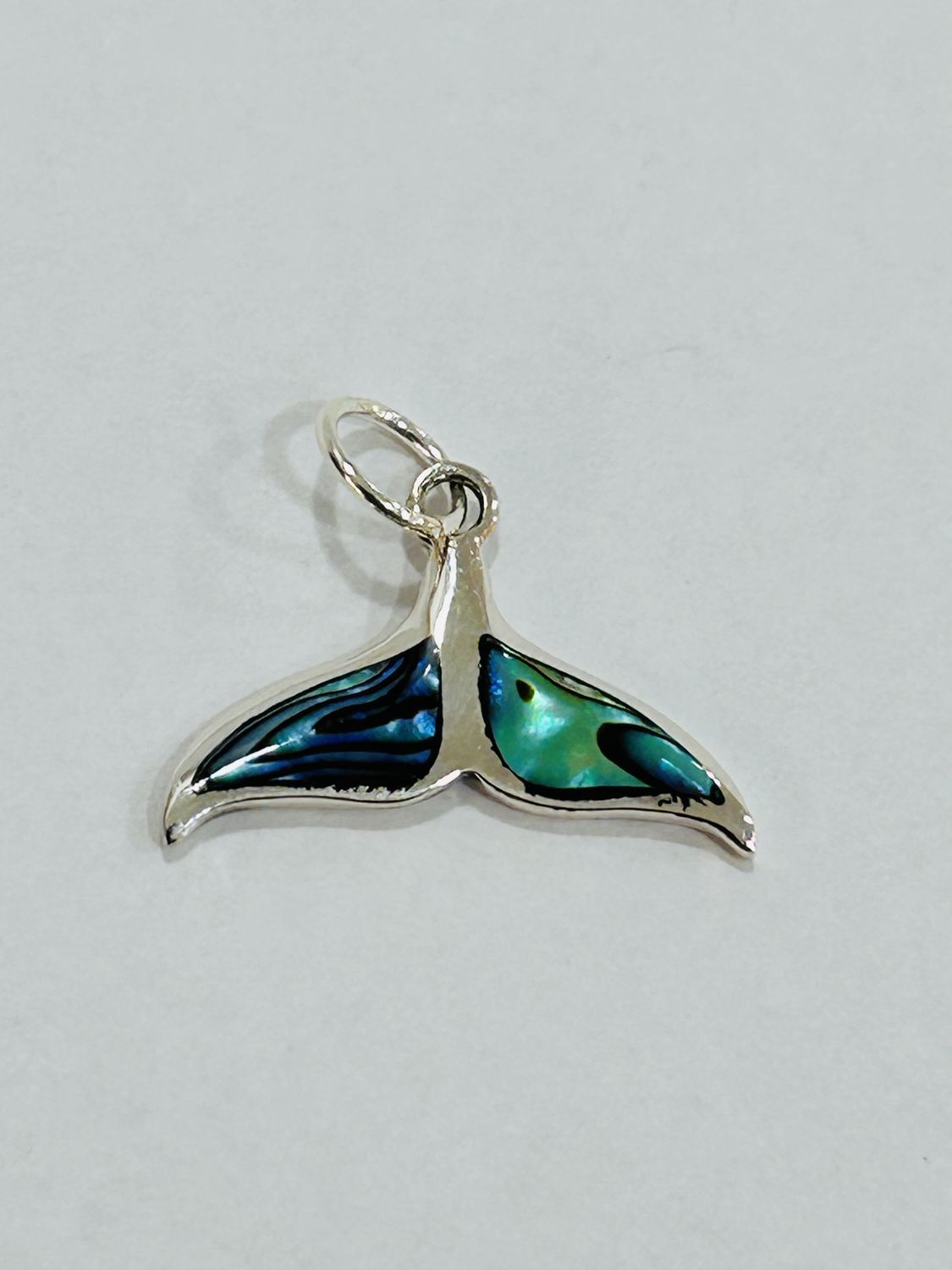 Hanger Walvisstaart in zilver met abalone schelp