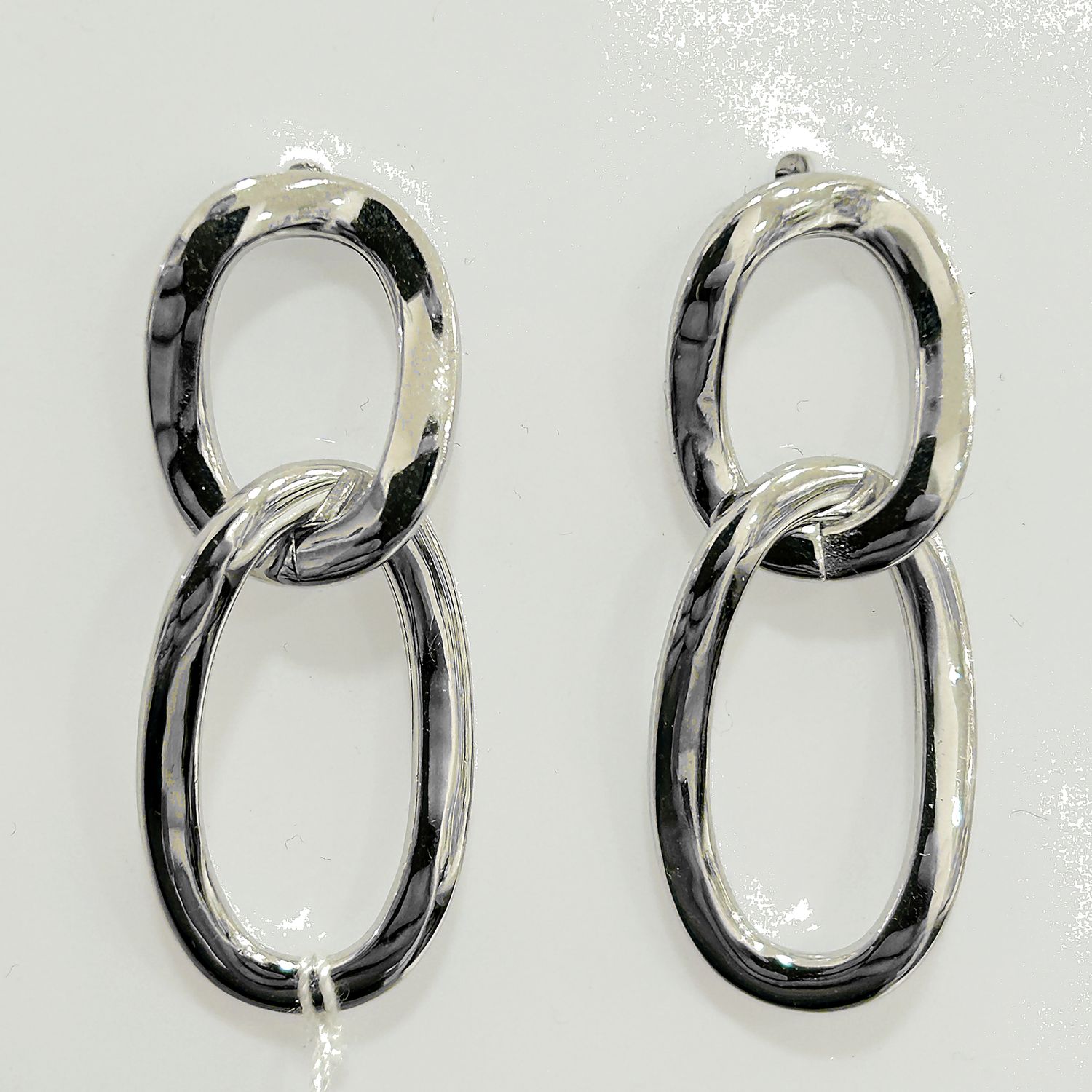 Oorbellen stekers met 2 hangende ovale vormen