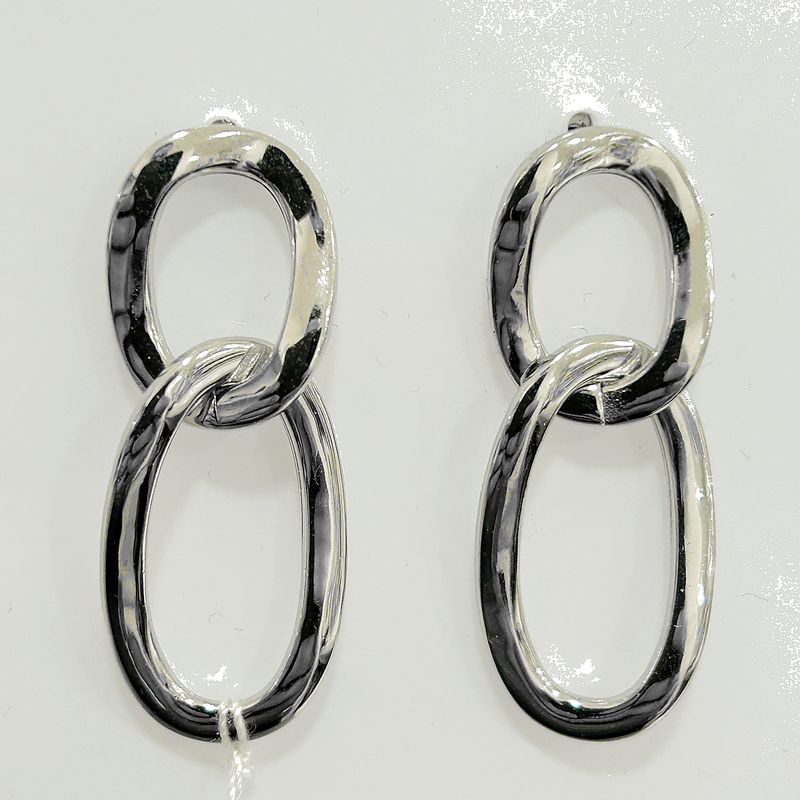 Oorbellen stekers met 2 hangende ovale vormen