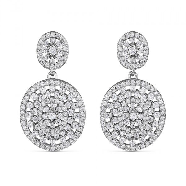 Oorbellen stekers met cirkels vol zirkonen