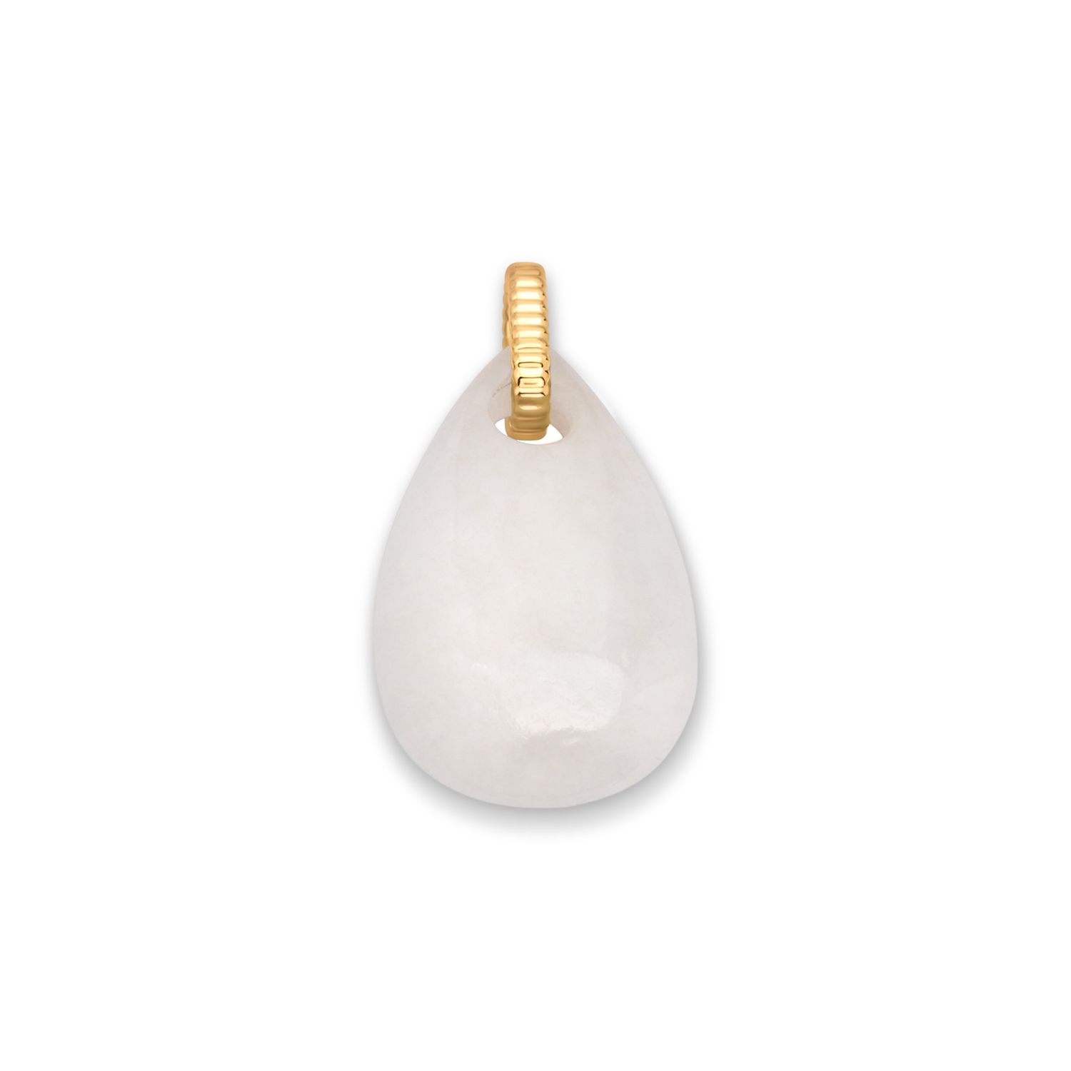 Kosmic Pendant Gem droplet, Kleur: Goudkleur, Kleur steen: White Jade