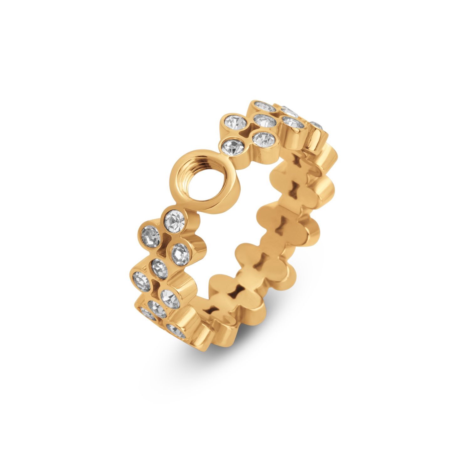 Vivid Velo cz ring, Kleur metaal: Goudkleurig, Maat: 48