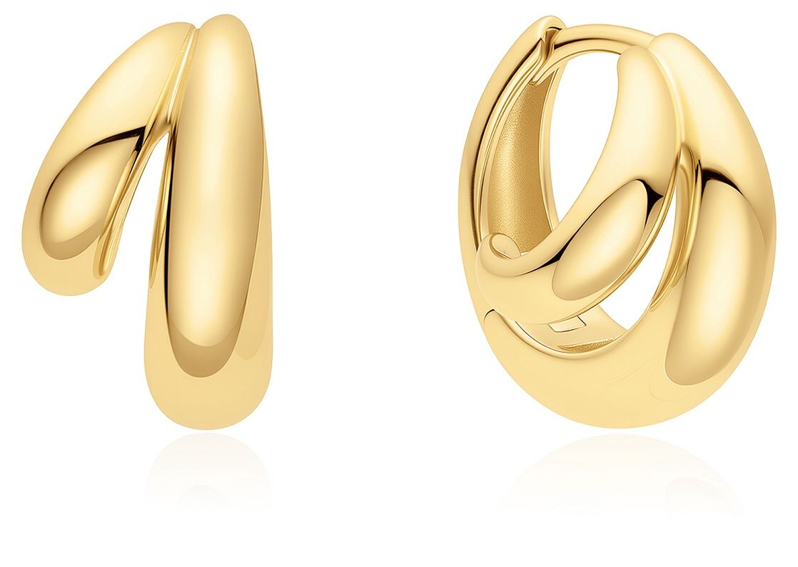 GOLD DOME HUGGIE HOOP EARRINGS