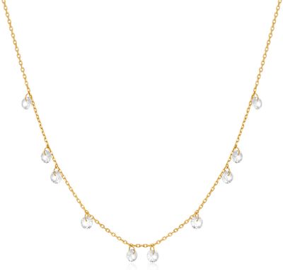 GOLD DROPLET STATION NECKLACE