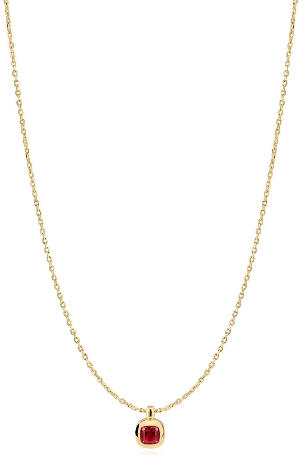 GOLD CRIMSON SOLITAIRE NECKLACE