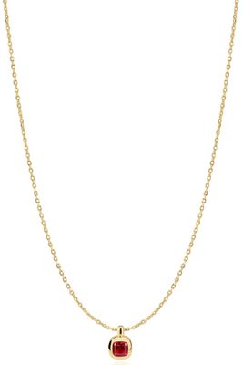 GOLD CRIMSON SOLITAIRE NECKLACE