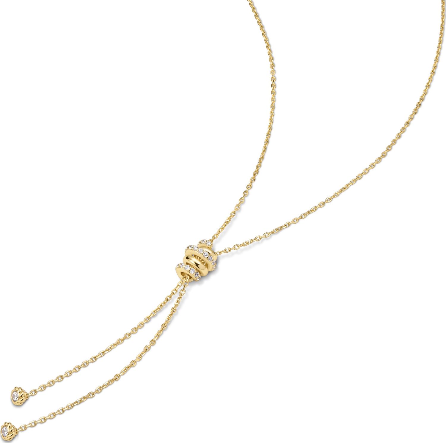 GOLD TWISTED ROPE LARIAT NECKLACE